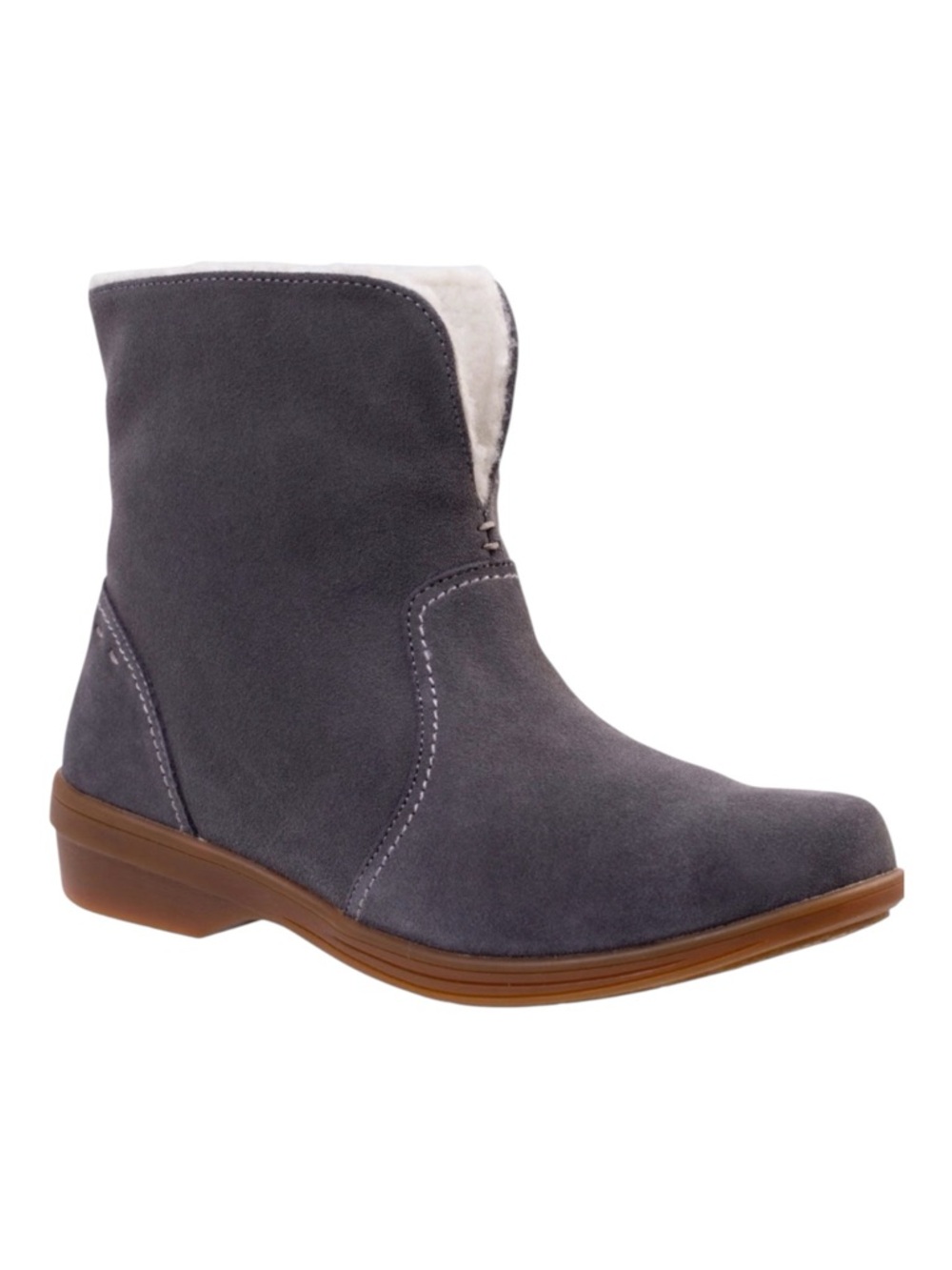 Spenco Women's Sun Valley Chukka Boots Charcoal Suede Sherpa Lining 8.5 NWOT